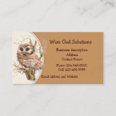 Carte de visite avec QR Code personnalisé Wise Owl (Devant)