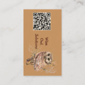 Carte de visite avec QR Code personnalisé Wise Owl (Dos)
