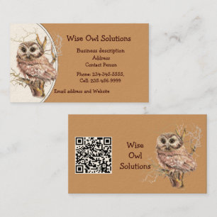 Carte de visite avec QR Code personnalisé Wise Owl
