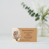 Carte de visite avec QR Code personnalisé Wise Owl (Debout devant)