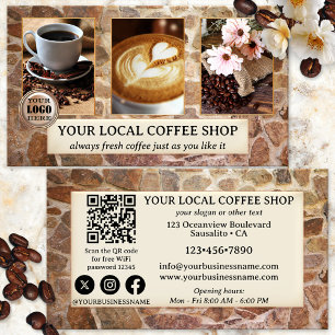 Carte de visite avec QR Code pour café Photo