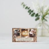 Carte de visite avec QR Code pour café Photo (Debout devant)