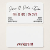 Carte de visite avec spot pour deux noms (Devant & derrière)