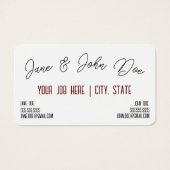 Carte de visite avec spot pour deux noms (Devant)