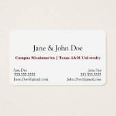 Carte de visite avec spot pour deux noms (Devant)