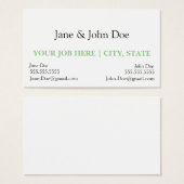 Carte de visite avec spot pour deux noms (Devant & derrière)