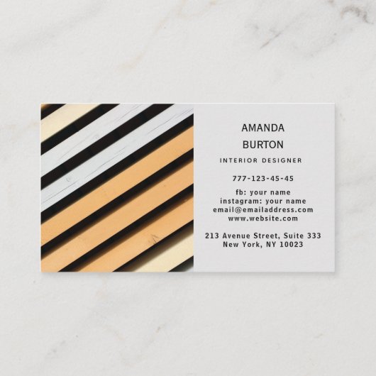 Carte de visite avec texture bois. (Dos)