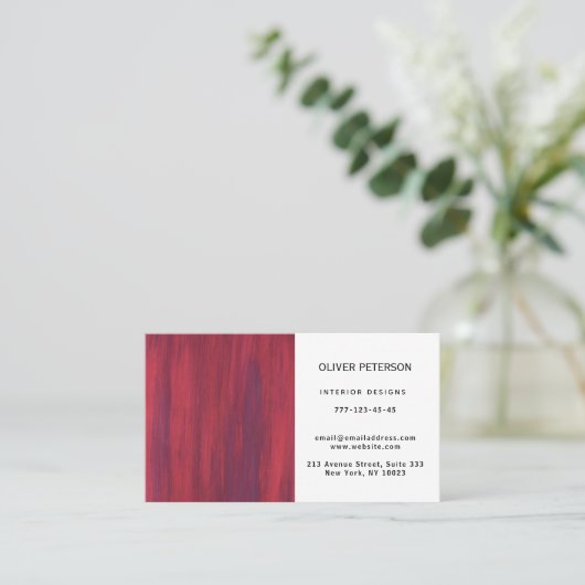 Carte de visite avec texture bois. (Debout devant)