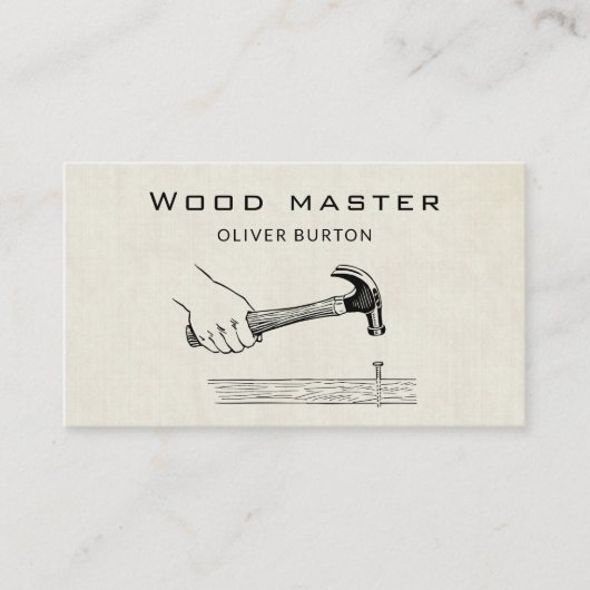 Carte de visite avec texture de bois. (Devant)