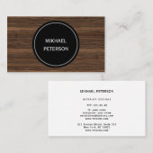 Carte de visite avec texture de bois. (Devant / Derrière)