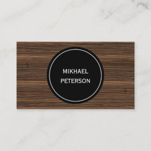 Carte de visite avec texture de bois.