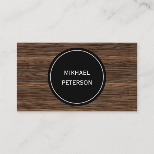Carte de visite avec texture de bois. (Devant)