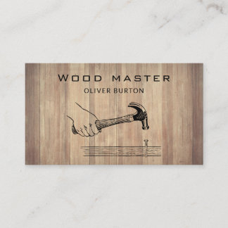 Carte de visite avec texture de bois.