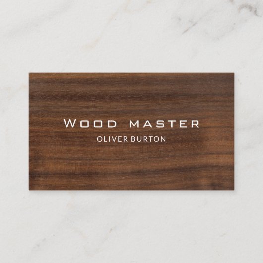 Carte de visite avec texture de bois. (Devant)