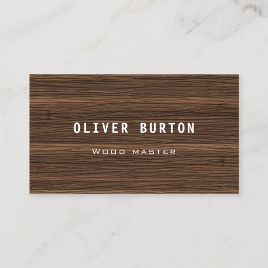Carte de visite avec texture de bois. (Devant)