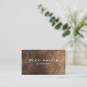 Carte de visite avec texture de bois. (Debout devant)