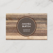 Carte de visite avec texture de bois. (Devant)