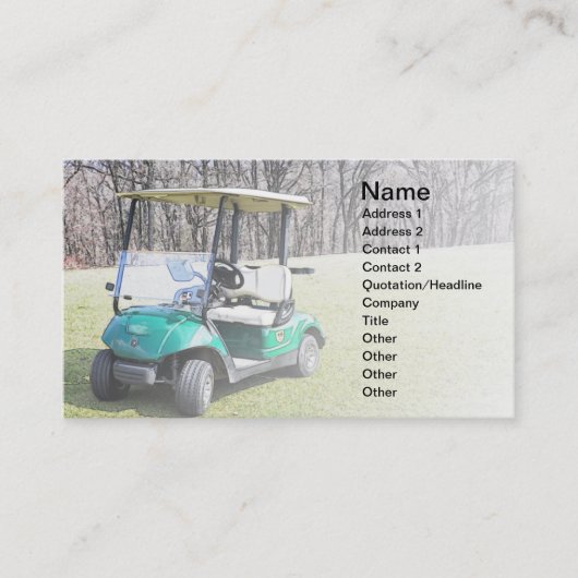 carte de visite avec un chariot de golf (Devant)