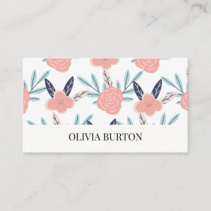 Carte de visite avec un fond aquarelle floral