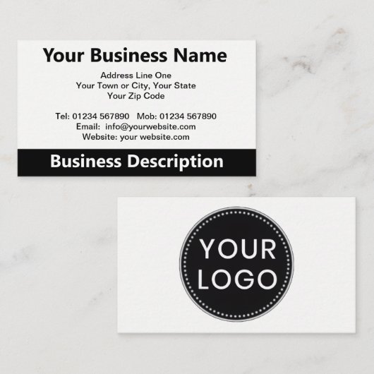 Carte de visite avec votre logo (Devant / Derrière)