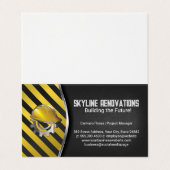 Carte De Visite Avertissement de construction | Casque de protecti (Extérieur déplié)