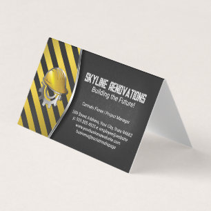 Carte De Visite Avertissement de construction Casque de protecti