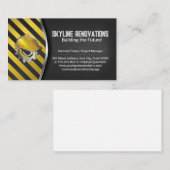 Carte De Visite Avertissement de construction | Casque de protecti (Devant / Derrière)