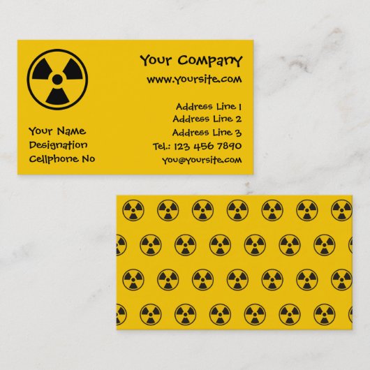 Carte De Visite Avertissement de radioactivité (Devant / Derrière)