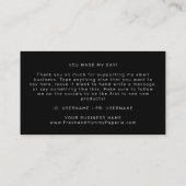 Carte De Visite AVERY Modern Dark Double Frame Thank You (Dos)