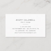 Carte De Visite AVERY Modern Minimalist Double Frame (Dos)
