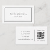 Carte De Visite AVERY Modern Minimalist Double Frame QR Code (Devant / Derrière)
