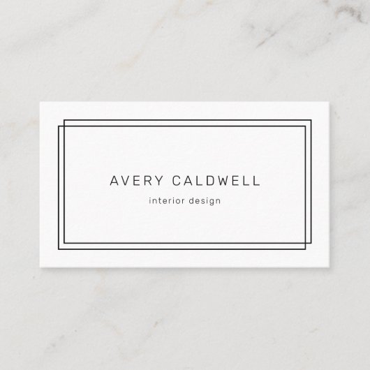 Carte De Visite AVERY Modern Minimalist Double Frame QR Code (Devant)