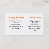 Carte De Visite AveryTowing & Driving Services Ltd (Dos)