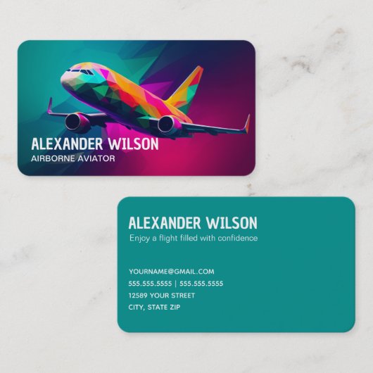 Carte De Visite Aviation aérienne (Devant / Derrière)
