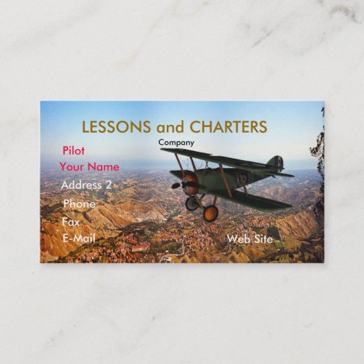 Carte De Visite Avion (Devant)