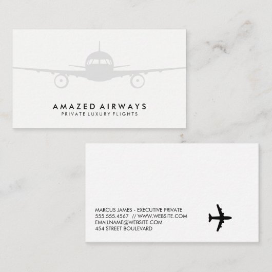 Carte De Visite Avion (Devant / Derrière)