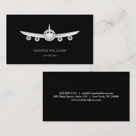 Carte De Visite Avion à réaction (Devant / Derrière)