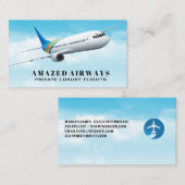 Carte De Visite Avion aérien commercial (Devant / Derrière)