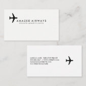 Carte De Visite Avion | Agent de bord | Pilote | Ligne aérienne (Devant / Derrière)