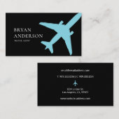 Carte De Visite Avion bleu (Devant / Derrière)