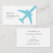 Carte De Visite Avion bleu (Devant / Derrière)