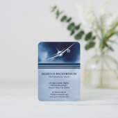 Carte De Visite Avion Blue Jet Volant dans le Sky Charter Pilot (Debout devant)