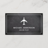 Carte De Visite Avion Chalkboard Jet Avion Avion Pilote (Devant)