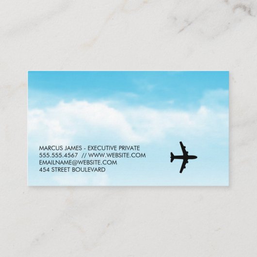 Carte De Visite Avion dans le ciel (Dos)