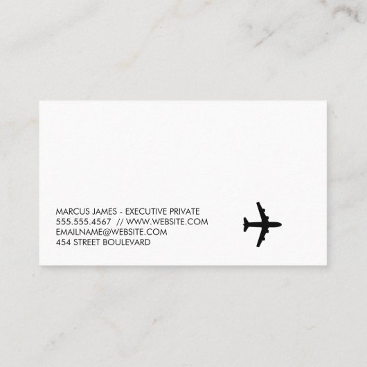 Carte De Visite Avion dans le ciel (Dos)