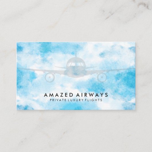 Carte De Visite Avion dans le ciel (Devant)