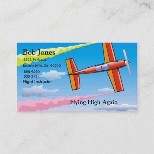 Carte De Visite Avion de ciel (Devant)