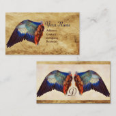 Carte De Visite AVION D'UN ROULEUR SUR UN PARCHEMENT ANTIQUE Monog (Devant / Derrière)