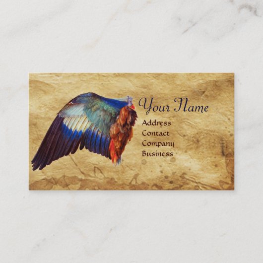 Carte De Visite AVION D'UN ROULEUR SUR UN PARCHEMENT ANTIQUE Monog (Devant)