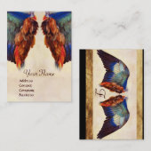 Carte De Visite AVION D'UN ROULEUR SUR UN PARCHEMENT ANTIQUE Monog (Devant / Derrière)